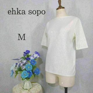 エヘカソポ(ehka sopo)のエヘカソポ　極上美品　Mサイズ　サマーニット　白系(ニット/セーター)