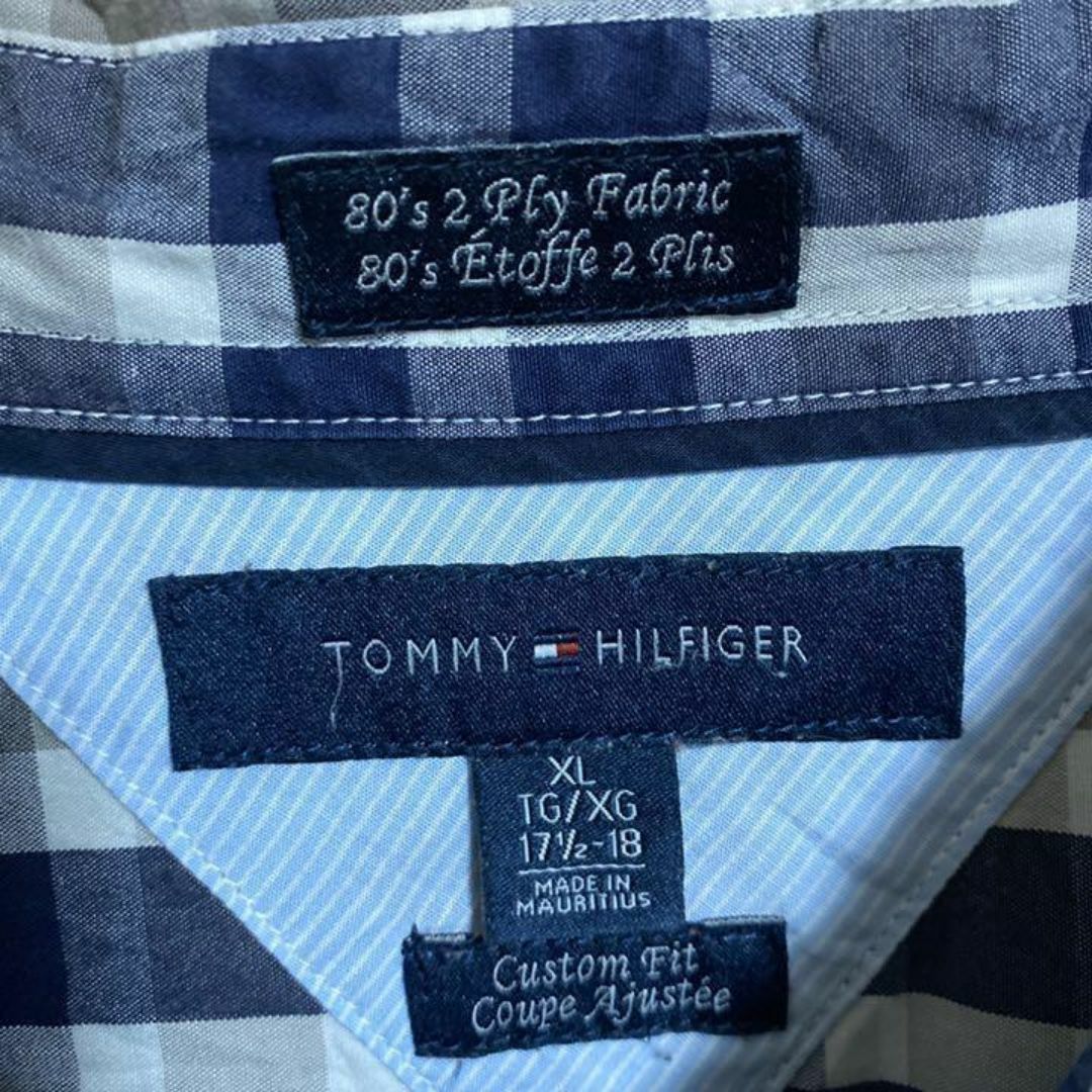 TOMMY HILFIGER(トミーヒルフィガー)のトミーヒルフィガー USA古着 80s 90s チェック ネイビー 長袖 シャツ メンズのトップス(シャツ)の商品写真