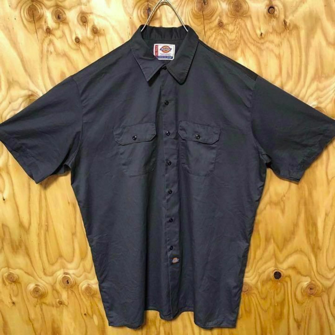Dickies(ディッキーズ)のディッキーズ グレー 無地 USA古着 90s 半袖 ワークシャツ シンプル メンズのトップス(シャツ)の商品写真