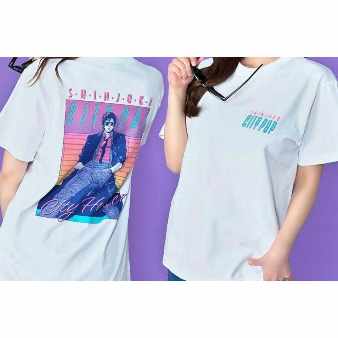シティーハンター/CITY POP Tシャツ/ホワイト サイズxL 冴羽獠の シティーハンター/CITY POP Tシャツ/ホワイト サイズxL 冴羽獠の