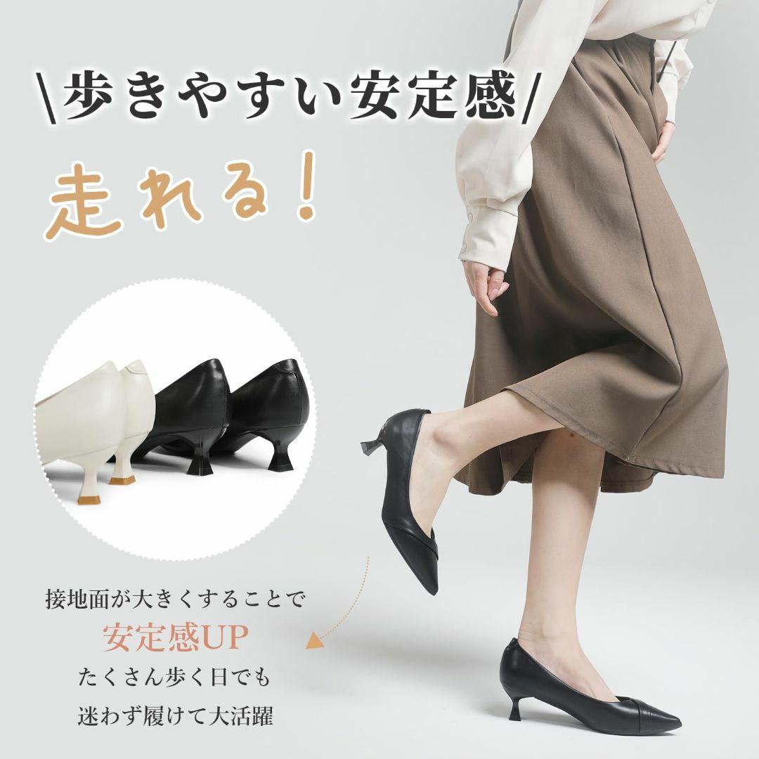 [Minax] パンプス レディース 歩きやすい 結婚式 黒 白 ポインテッドト レディースの靴/シューズ(その他)の商品写真