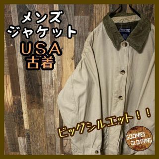 LANDS’END - メンズ ブルゾン ハンティング 2XL USA古着 長袖 ジャケット アウター