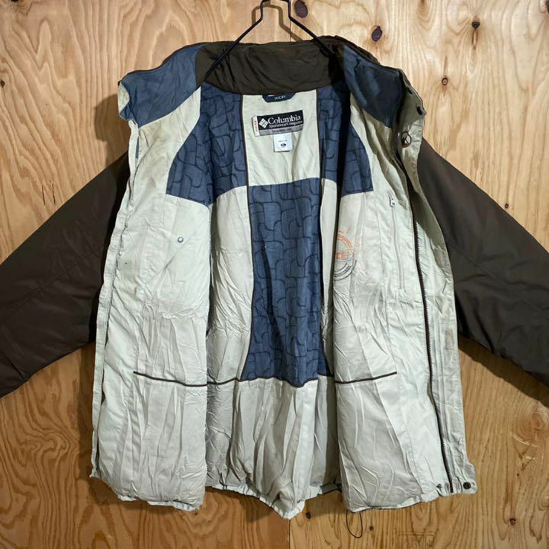 Columbia(コロンビア)のコロンビア XCO ナイロン ダウンジャケット ブルゾン USA古着 90s 茶 メンズのジャケット/アウター(ナイロンジャケット)の商品写真