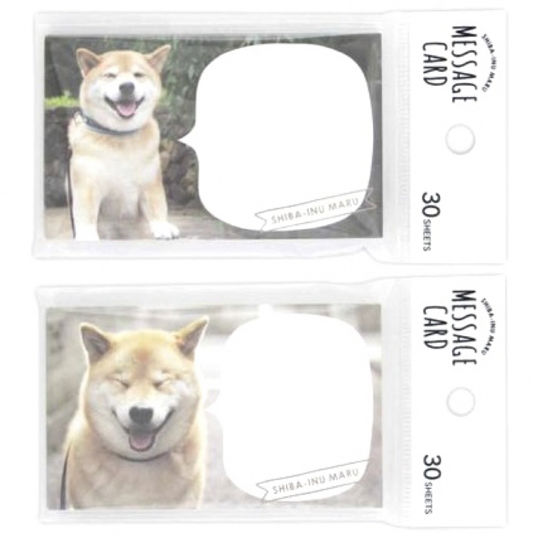 柴犬まるメッセージミニカード３０枚(ミニメッセージカード)全2種セット インテリア/住まい/日用品の文房具(ノート/メモ帳/ふせん)の商品写真