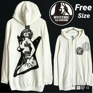 HYSTERIC GLAMOUR - 美品★ヒステリックグラマー ジップアップパーカー 薄手 ギターガール ヒスガール