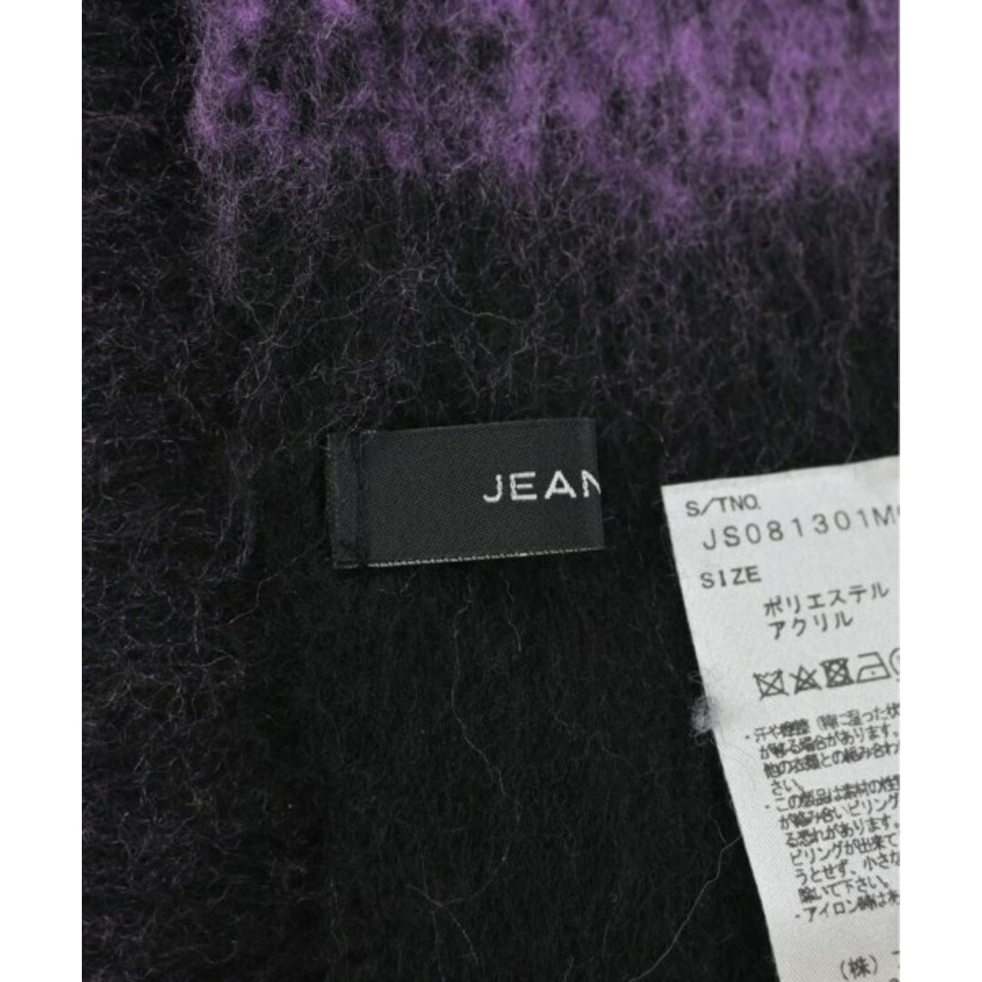 JEANASIS(ジーナシス)のJEANASIS ジーナシス マフラー - 黒x緑x紫 【古着】【中古】 レディースのファッション小物(マフラー/ショール)の商品写真