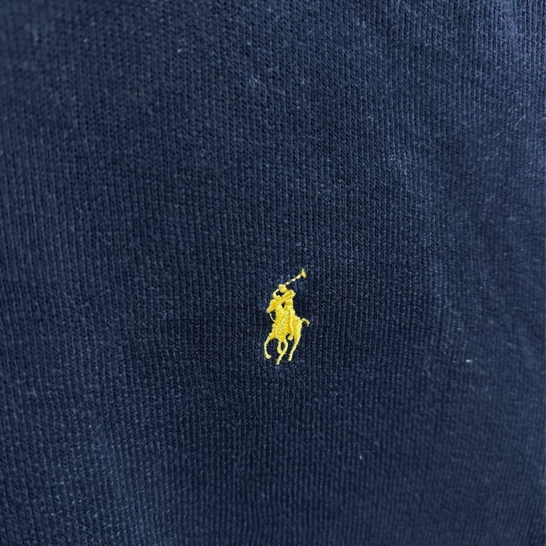 POLO RALPH LAUREN(ポロラルフローレン)のラルフローレン ハーフジップ ネイビー ロゴ トレーナー USA古着 XXL メンズのトップス(スウェット)の商品写真