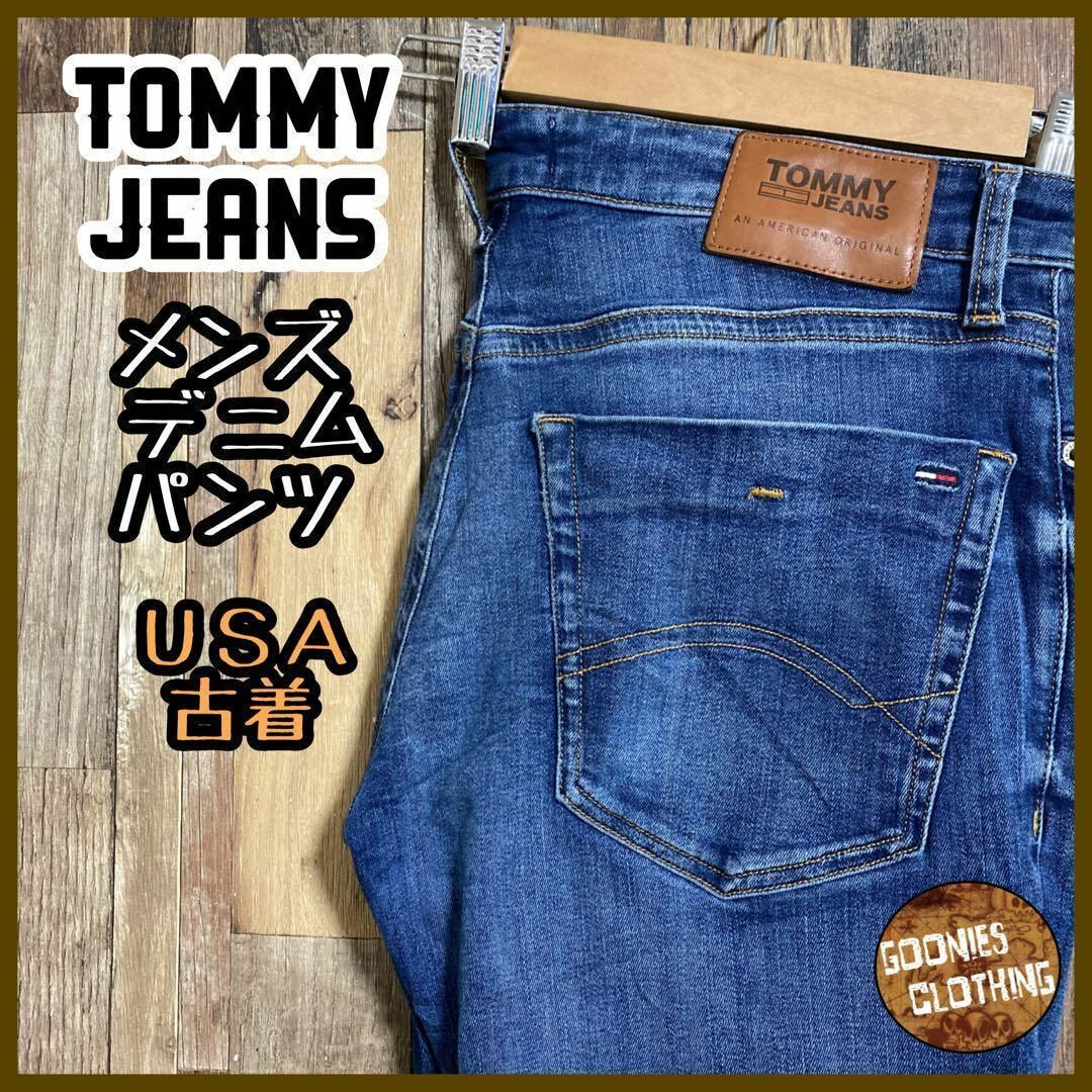 TOMMY JEANS(トミージーンズ)のトミージーンズ メンズ デニム パンツ スリム ストレート L USA古着 90 メンズのパンツ(デニム/ジーンズ)の商品写真