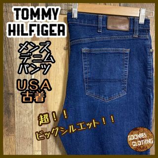 TOMMY HILFIGER - トミーヒルフィガー メンズ デニムパンツ ロゴ 青 2XL USA古着 90s