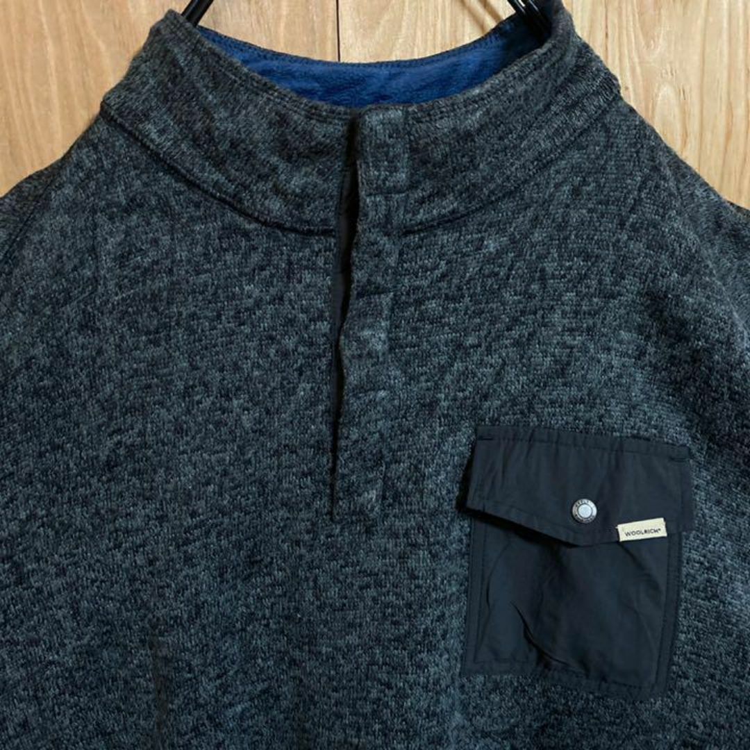 WOOLRICH(ウールリッチ)のウールリッチ ヘンリーネック ボタン ウール USA古着 90s 長袖 ニット メンズのトップス(ニット/セーター)の商品写真