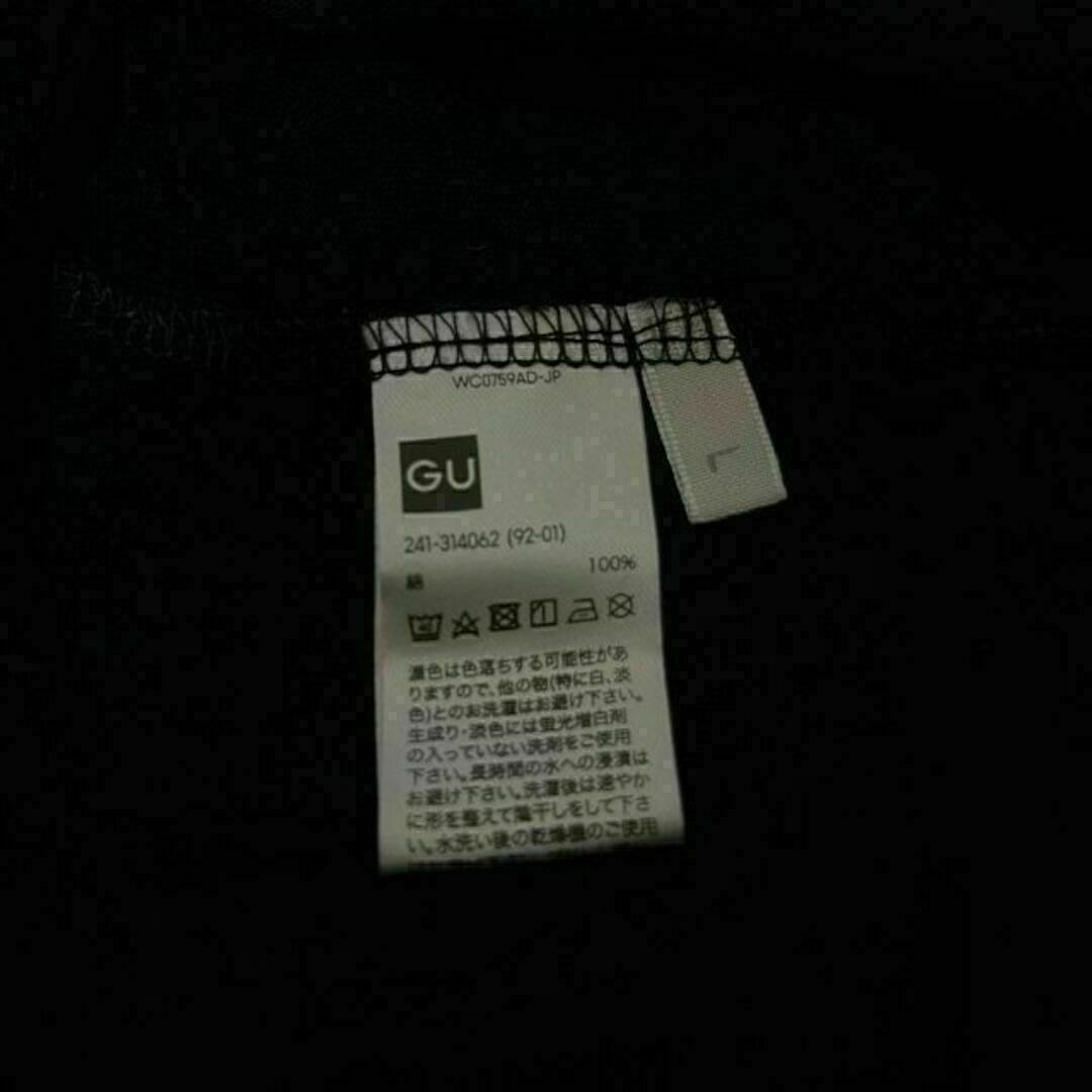 【美品・L】レディース　GU　Tシャツ　カットソー　半袖　ブラック レディースのトップス(Tシャツ(半袖/袖なし))の商品写真