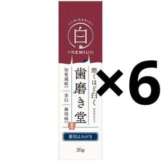 歯磨き堂 薬用ホワイトニングペースト プレミアム 20g×6(歯磨き粉)