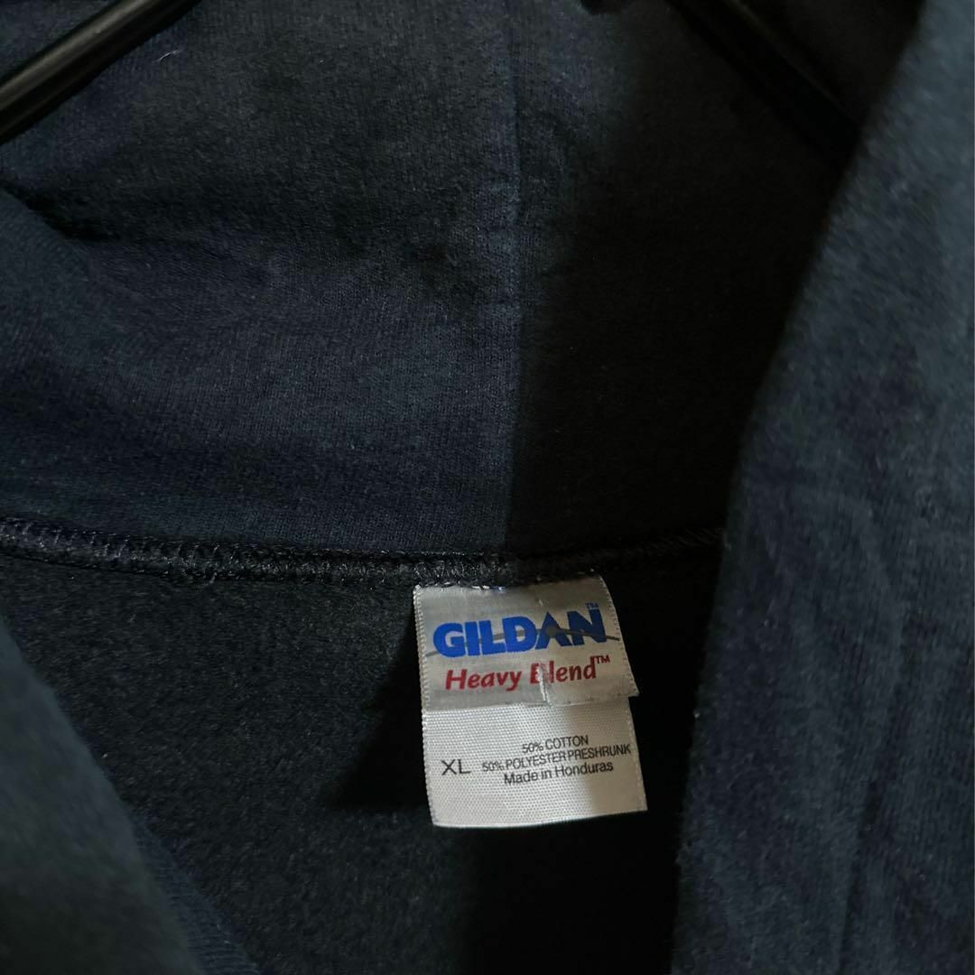 ギルダン ヘビーウェイト パーカー フーディ ブラック XL USA古着 黒 メンズのトップス(パーカー)の商品写真