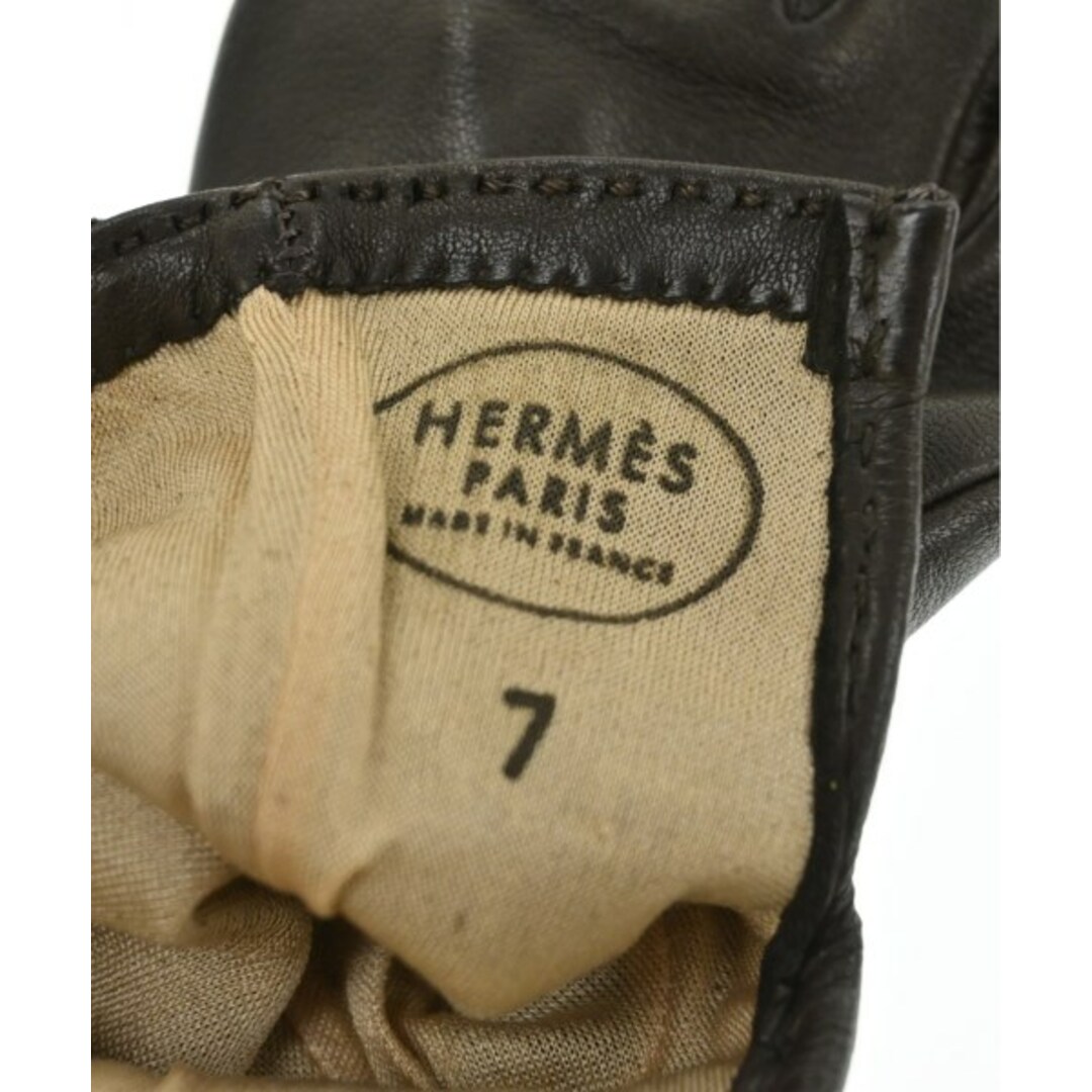 Hermes(エルメス)のHERMES エルメス 手袋 7(S位) 茶系 【古着】【中古】 レディースのファッション小物(手袋)の商品写真