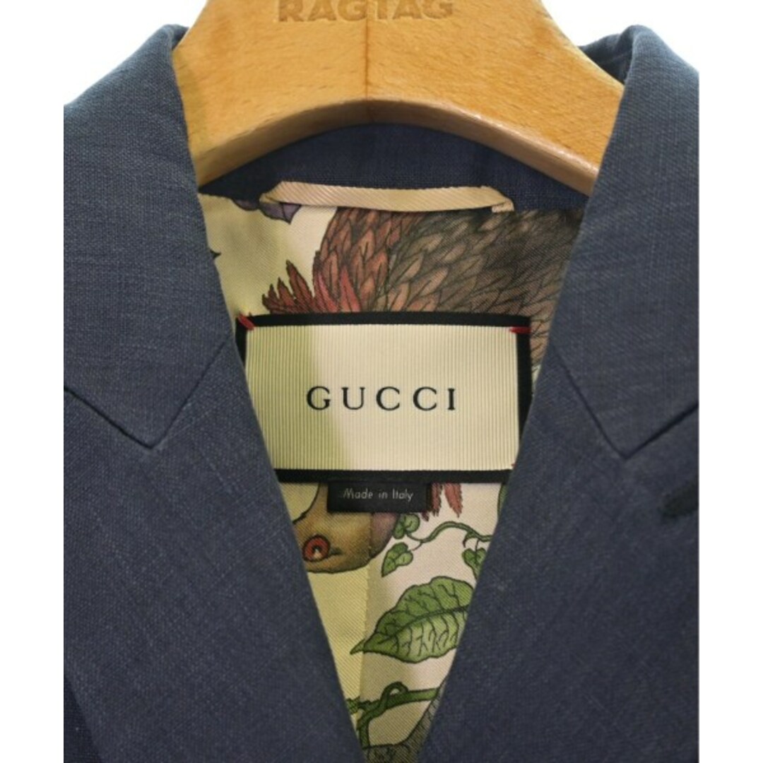 人気を誇る グッチ GUCCI - Gucci ノーカラージャケット 【古着 人気を誇る グッチ GUCCI - Gucci ノーカラージャケット 【古着