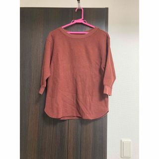 ユニクロ(UNIQLO)のユニクロ　ワッフルクルーネックT ブラウン　M(Tシャツ(長袖/七分))