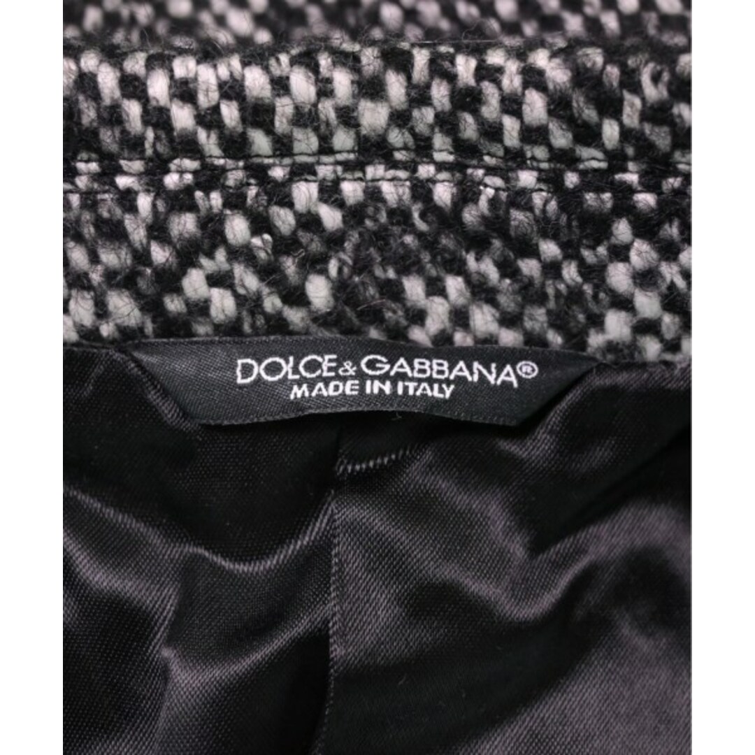 DOLCE&GABBANA(ドルチェアンドガッバーナ)のDOLCE&GABBANA チェスターコート 44(S位) 黒x白(ツイード) 【古着】【中古】 メンズのジャケット/アウター(チェスターコート)の商品写真