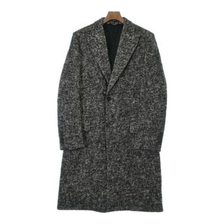 ドルチェアンドガッバーナ(DOLCE&GABBANA)のDOLCE&GABBANA チェスターコート 44(S位) 黒x白(ツイード) 【古着】【中古】(チェスターコート)