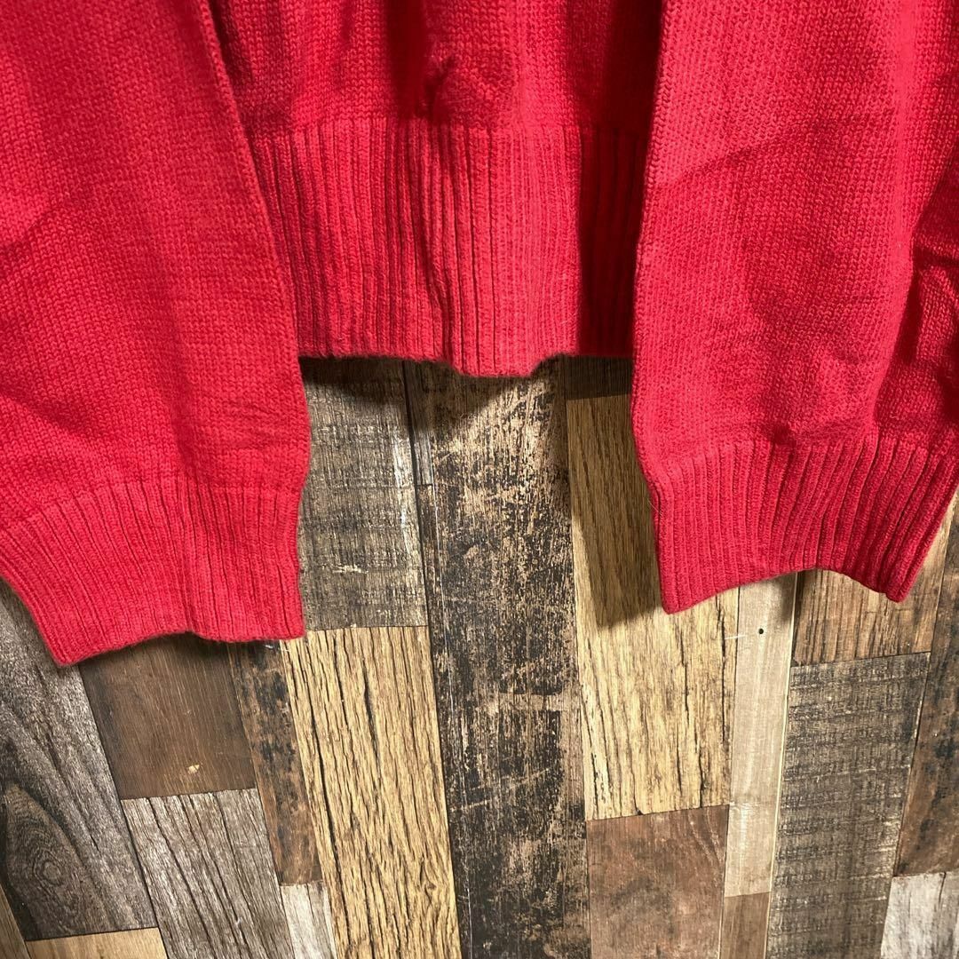 TOMMY HILFIGER(トミーヒルフィガー)のトミーヒルフィガー メンズ ニット セーター 赤 ロゴ XL USA古着 長袖 メンズのトップス(ニット/セーター)の商品写真
