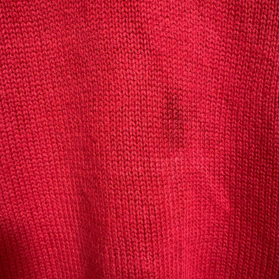 TOMMY HILFIGER(トミーヒルフィガー)のトミーヒルフィガー メンズ ニット セーター 赤 ロゴ XL USA古着 長袖 メンズのトップス(ニット/セーター)の商品写真