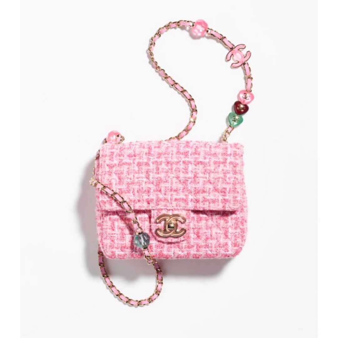 CHANEL(シャネル)のCHANEL シャネル　ミニフラップバッグ　ピンク　ツイード　バッグ　限定　新品 レディースのバッグ(ショルダーバッグ)の商品写真