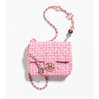 シャネル(CHANEL)のCHANEL シャネル　ミニフラップバッグ　ピンク　ツイード　バッグ　限定　新品(ショルダーバッグ)