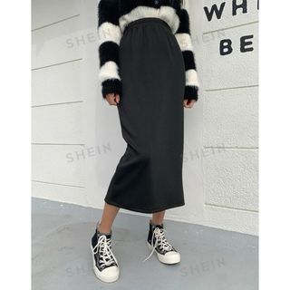 シーイン(SHEIN)のDAZY 無地柄　スプリットバック　スカート　タイト　shein(ロングスカート)