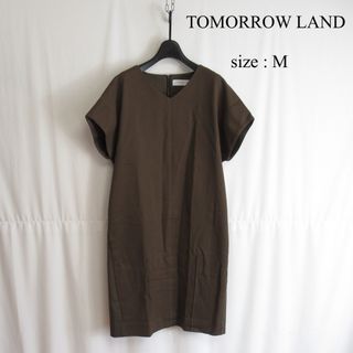 トゥモローランド(TOMORROWLAND)のTOMORROW LAND 半袖 ショート スリーブ ワンピース トップス M(ひざ丈ワンピース)