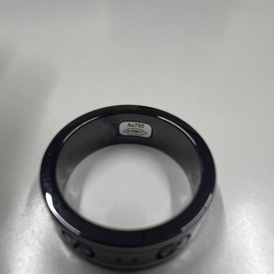 Gucci(グッチ)のタ GUCCI グッチ アイコンリング 指輪 ブラック WG メンズのアクセサリー(リング(指輪))の商品写真