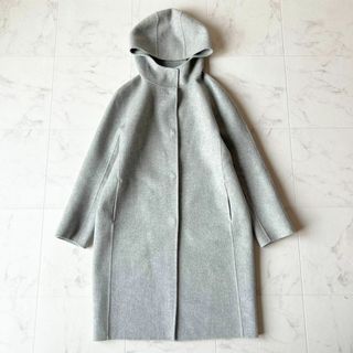 セオリー(theory)の美品✨theory  カシミヤ混ダブルフェイスコート　ロング　グレー　P(ロングコート)