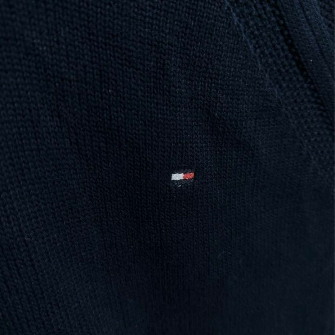 TOMMY HILFIGER(トミーヒルフィガー)のトミーヒルフィガー ロゴ ニット セーター ネイビー Lサイズ 紺 USA古着 メンズのトップス(ニット/セーター)の商品写真
