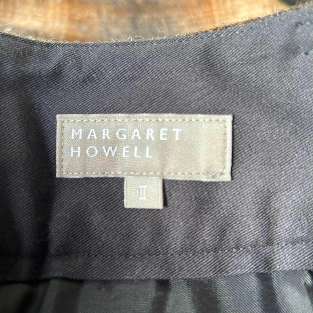 MARGARET HOWELL(マーガレットハウエル)の美品✨マーガレットハウエル　SHADOW CHECK WOOL   2 レディースのスカート(ロングスカート)の商品写真