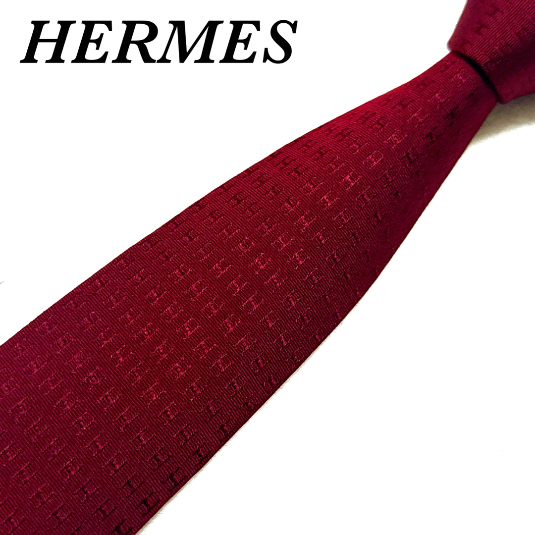 Hermes(エルメス)の【美品】 エルメス ネクタイ ファソネ H柄 シルク ハイブランド 高級 メンズのファッション小物(ネクタイ)の商品写真