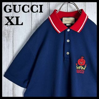 グッチ(Gucci)の【希少XLサイズ】グッチ☆ワンポイント刺繍ロゴ入り半袖ポロシャツ 現行タグ(ポロシャツ)