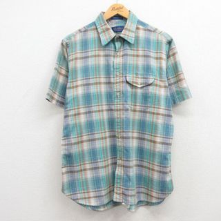 PENDLETON - L★古着 ペンドルトン PENDLETON 半袖 シャツ メンズ 緑他 グリーン チェック 24apr09 中古 トップス