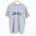 XL★古着 半袖 Tシャツ メンズ ミリタリー アーミー ARMY リフレクター 大きいサイズ ポリエステル クルーネック USA製 グレー 霜降り 24apr09 中古