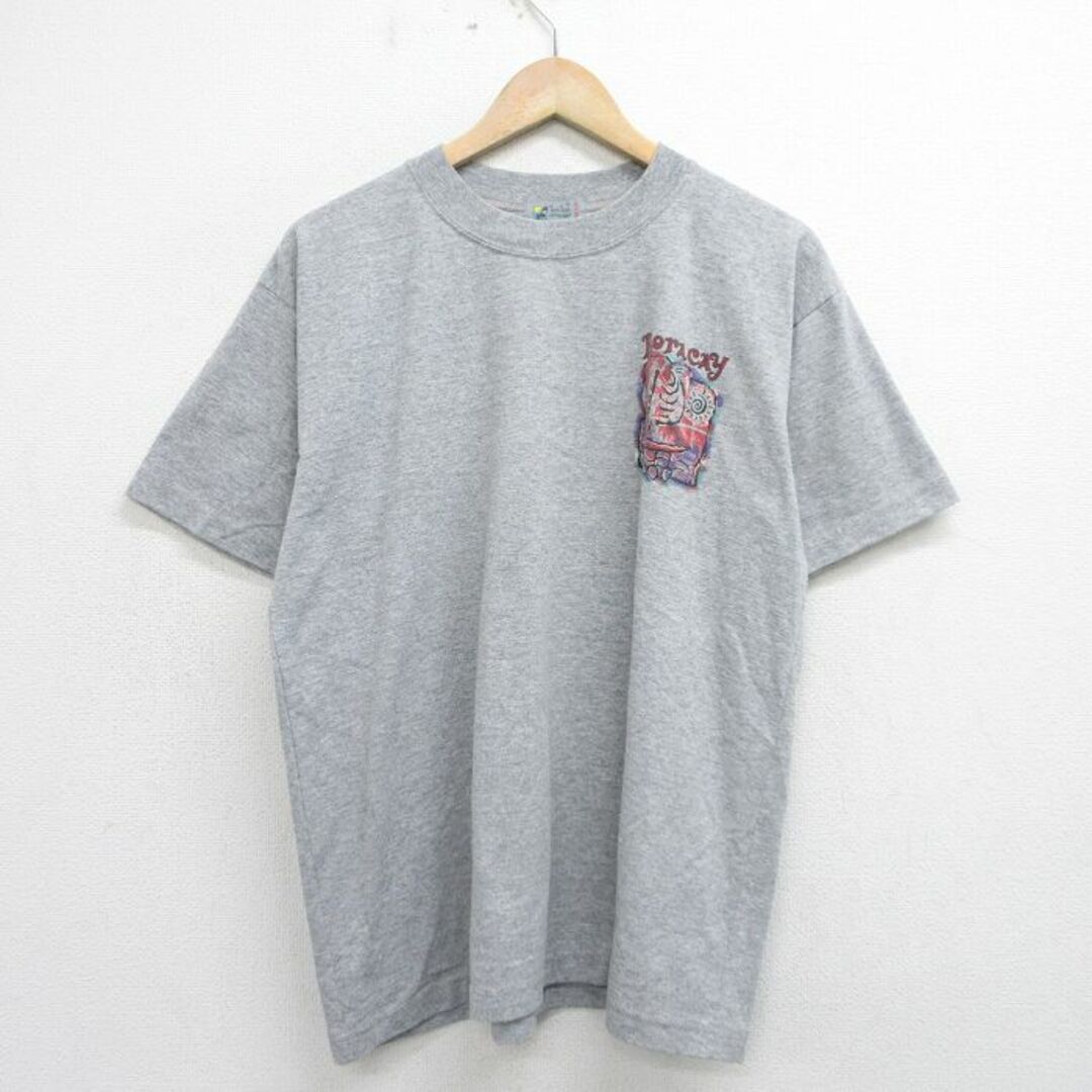 XL★古着 半袖 ビンテージ Tシャツ メンズ 90年代 90s 船 Boracay クルーネック グレー 霜降り 24apr09 中古 メンズのトップス(Tシャツ/カットソー(半袖/袖なし))の商品写真