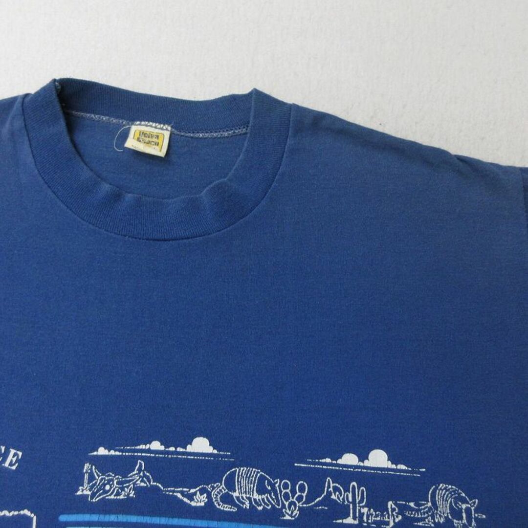 L★古着 半袖 ビンテージ Tシャツ メンズ 80年代 80s アルマジロ アリス クルーネック USA製 青 ブルー 24apr09 中古 メンズのトップス(Tシャツ/カットソー(半袖/袖なし))の商品写真