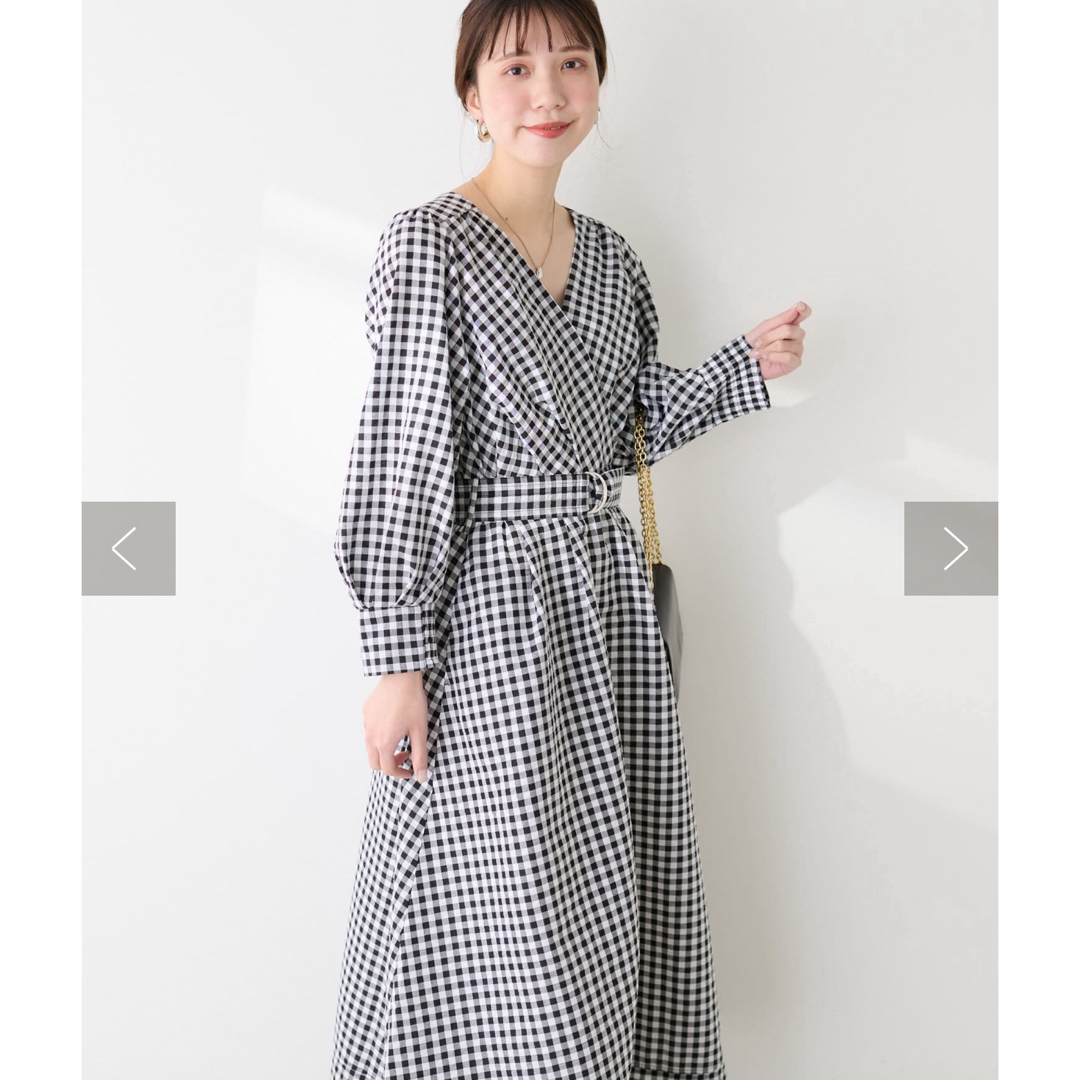 natural couture(ナチュラルクチュール)の【新品】naturalcouture 骨スト優勝カシュクールワンピース レディースのワンピース(ロングワンピース/マキシワンピース)の商品写真