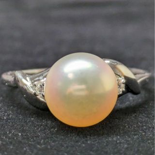 ミキモト(MIKIMOTO)の853 ミキモトパールダイヤリングプラチナPt950約8.0mm11号(リング(指輪))