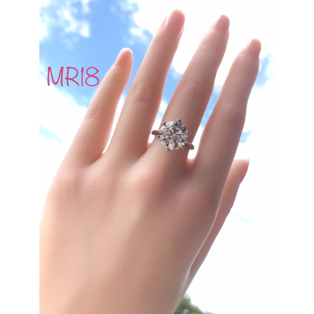 MR18／ 9号 5ct 5カラット 11㎜ モアサナイト リング 925 レディースのアクセサリー(リング(指輪))の商品写真