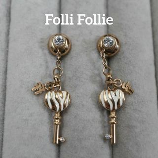 フォリフォリ(Folli Follie)の【匿名配送】 フォリフォリ ピアス ピンクゴールド ハート 鍵 2(ピアス)