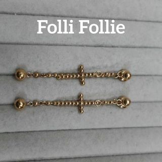 フォリフォリ(Folli Follie)の【匿名配送】 フォリフォリ ピアス ピンクゴールド 十字架(ピアス)