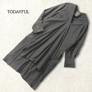 トゥデイフル(TODAYFUL)のTODAYFUL ✿ シャツワンピース ロング グレー タック シンプル 長袖(ロングワンピース/マキシワンピース)