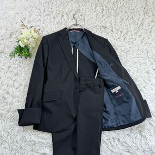 オリヒカ(ORIHICA)の極美品 ORIHICA スーツ Mサイズ 黒 背抜き 春夏 シャイニーストレッチ(スーツ)