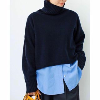 DEUXIEME CLASSE - ドゥーズィエムクラス Cropped タートルネックプルオーバー　ネイビー