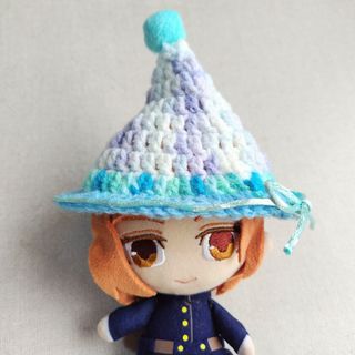 16センチぬい　イルメール　他ドール用リボン付きとんがり帽子（水色系）(その他)