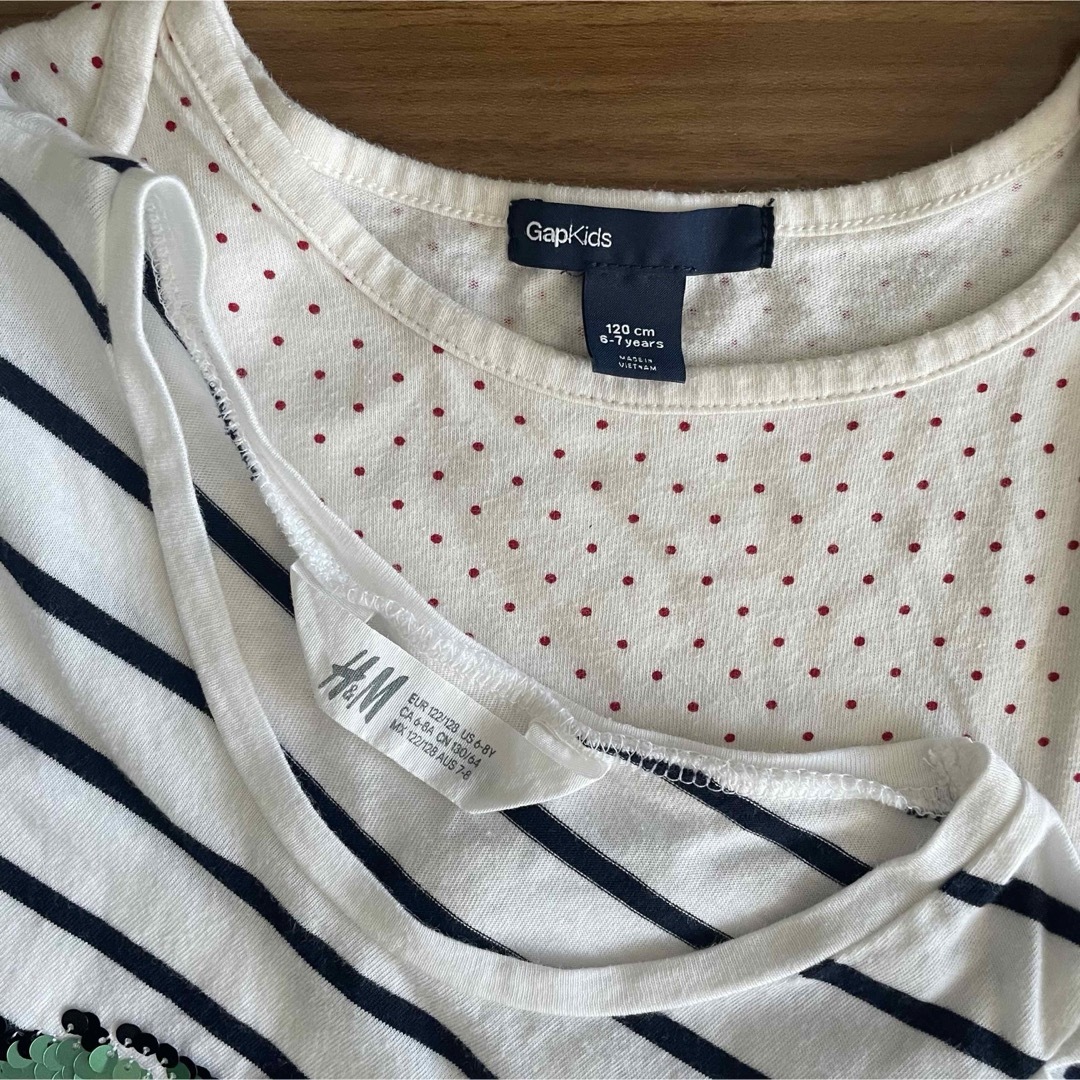 H&M(エイチアンドエム)のワンピース　Tシャツ　2枚セット　120 キッズ/ベビー/マタニティのキッズ服女の子用(90cm~)(ワンピース)の商品写真