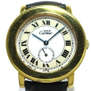 カルティエ(Cartier)のCartier(カルティエ) 腕時計 マスト2 ロンド W1006922 レディース 925/革ベルト 白×ベージュ(腕時計)