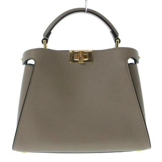 フェンディ(FENDI)のFENDI(フェンディ) ハンドバッグ美品  ピーカブーアイコニックエッセンシャリー 8BN302-SMQ グレーベージュ カーフレザー(ハンドバッグ)